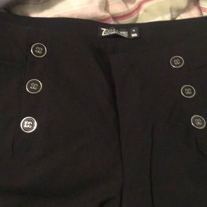 Black stretch straight leg with buttons n zipper